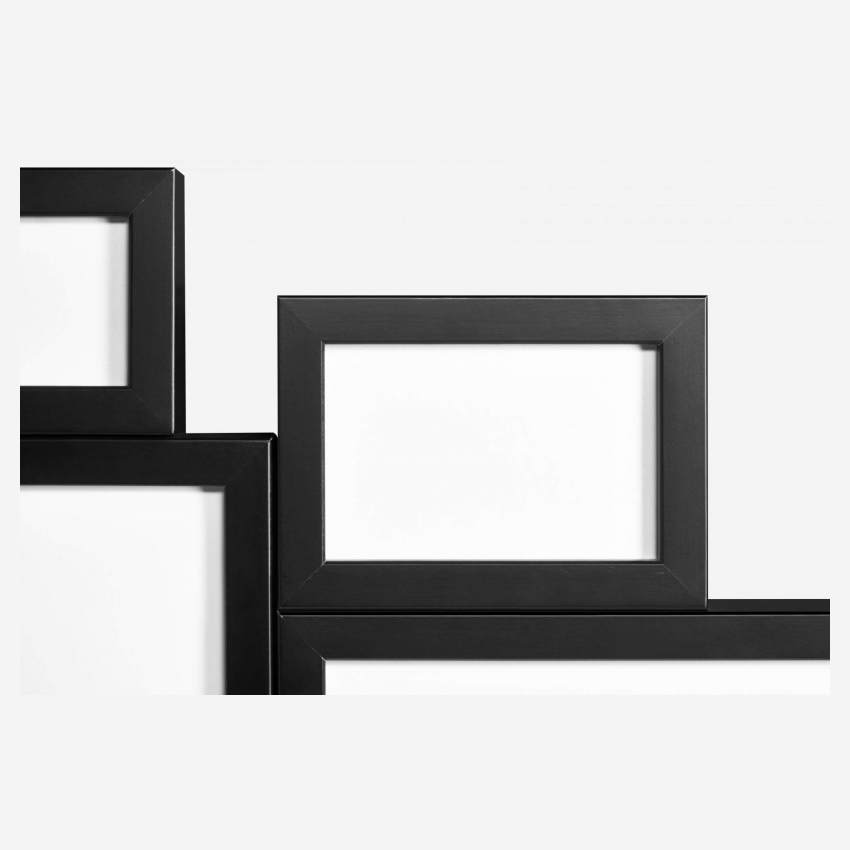 Marco multifotos de pared negro, para cuatro fotografías de 10 x 15 cm  (34x34)