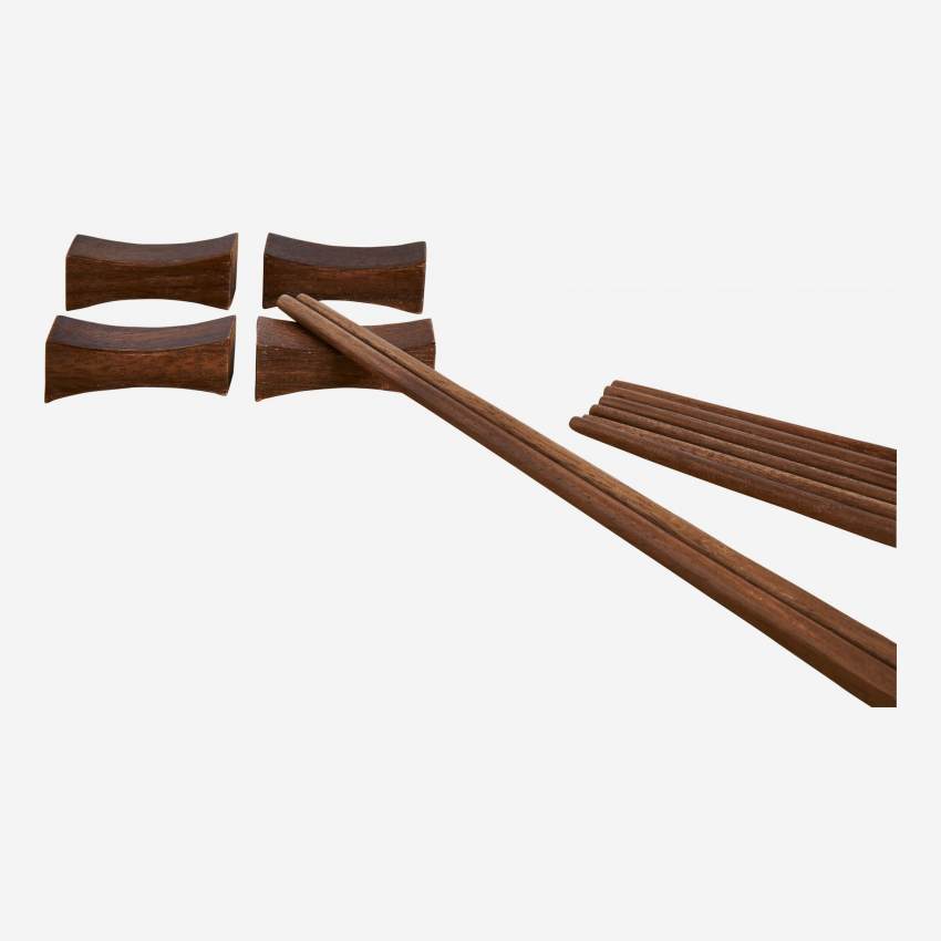 4er-Set Essstäbchen aus Akazienholz