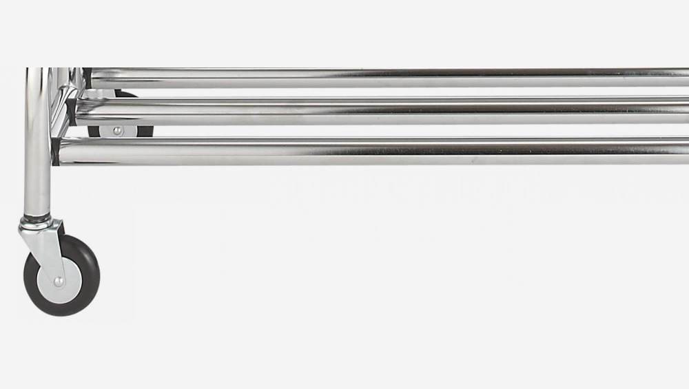Suporte para cabide de metal - 120 cm - Prata