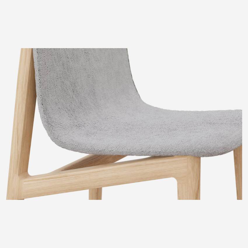 Stuhl aus Esche mit Stoffbezug - Grau - Design by Noé Duchaufour