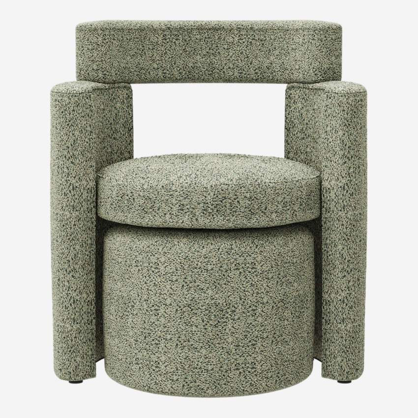Sessel und Fußhocker aus Stoff - Jadegrün - Design by Anthony Guerrée