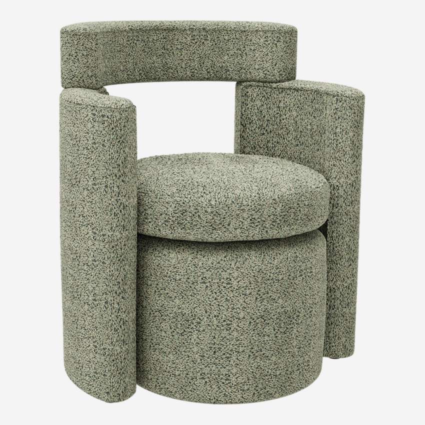 Sessel und Fußhocker aus Stoff - Jadegrün - Design by Anthony Guerrée