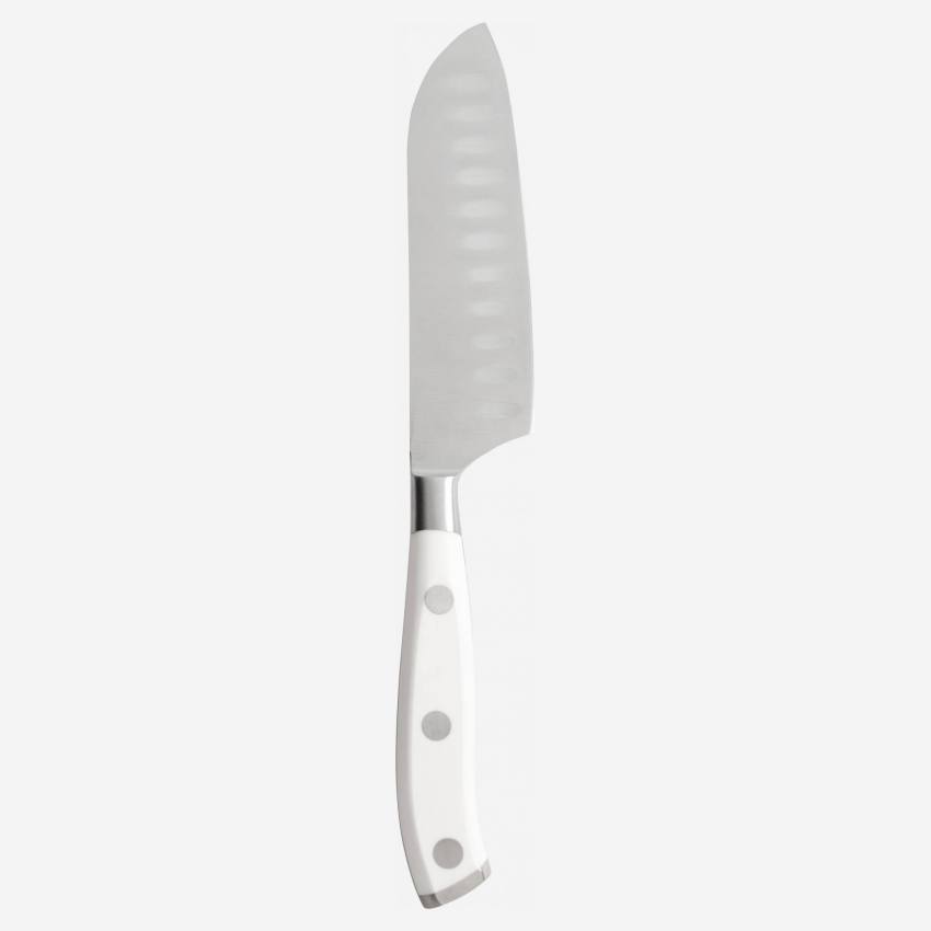 Santoku-Messer mit weißem Griff