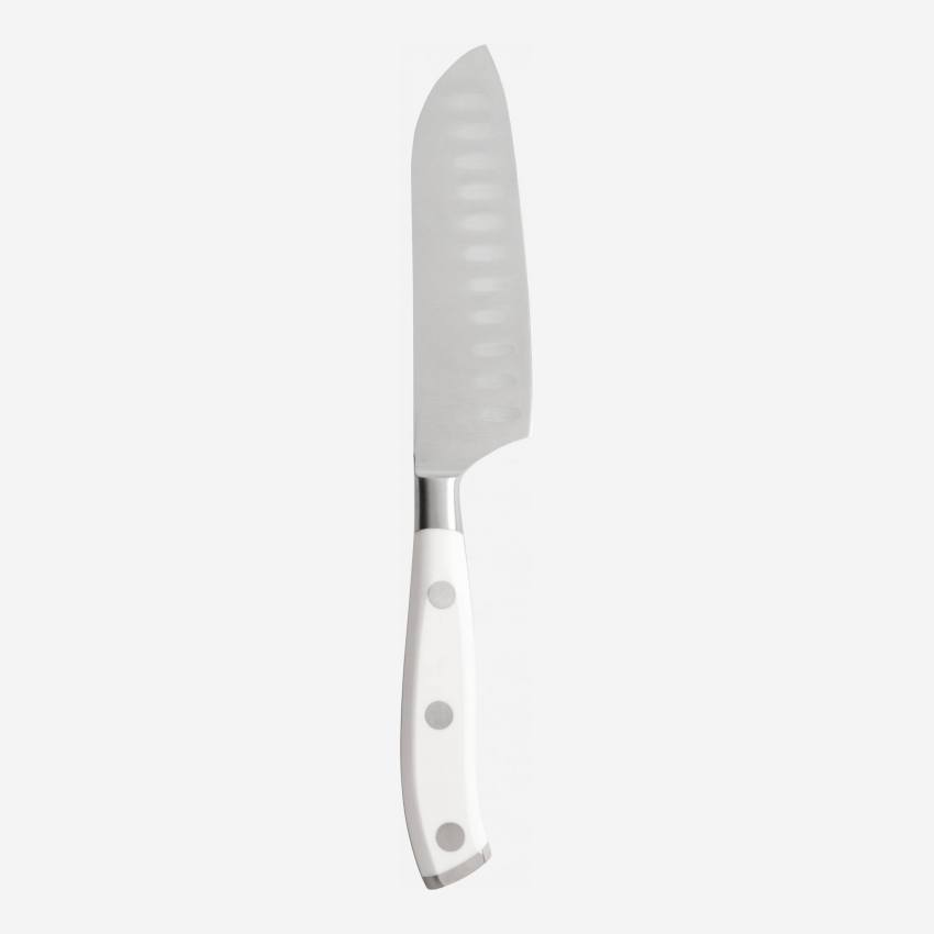 Santoku-Messer mit weißem Griff