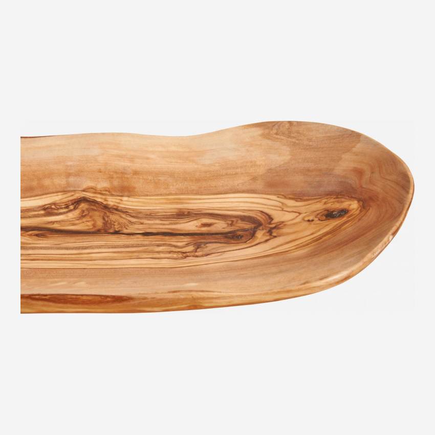 Prato p/ servir em madeira de oliveira - 28 cm