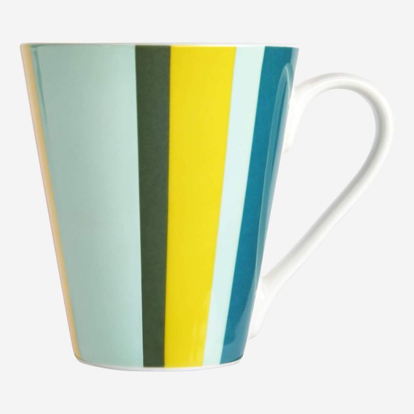 Lot de 4 mugs en porcelaine - Multicolore