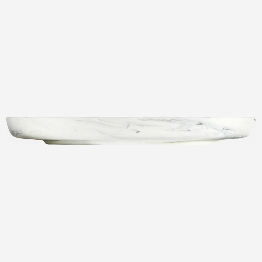 Prato de sobremesa de porcelana - 19 cm - Cinzento