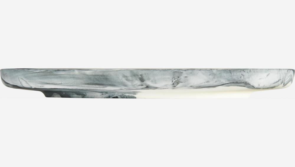 Flacher Teller, 24,5 cm, aus Porzellan, grau