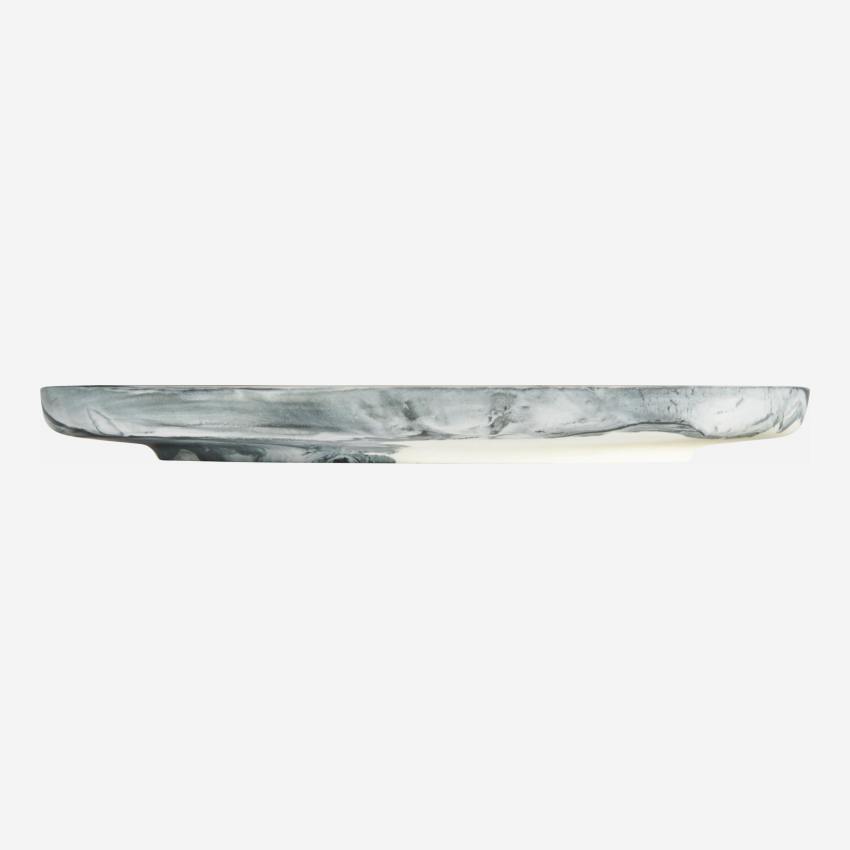 Flacher Teller, 24,5 cm, aus Porzellan, grau