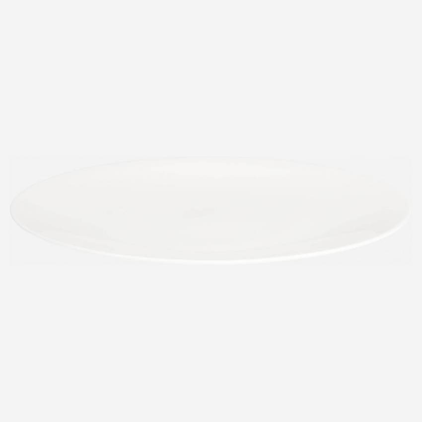 Prato raso de porcelana - 27 cm - Branco