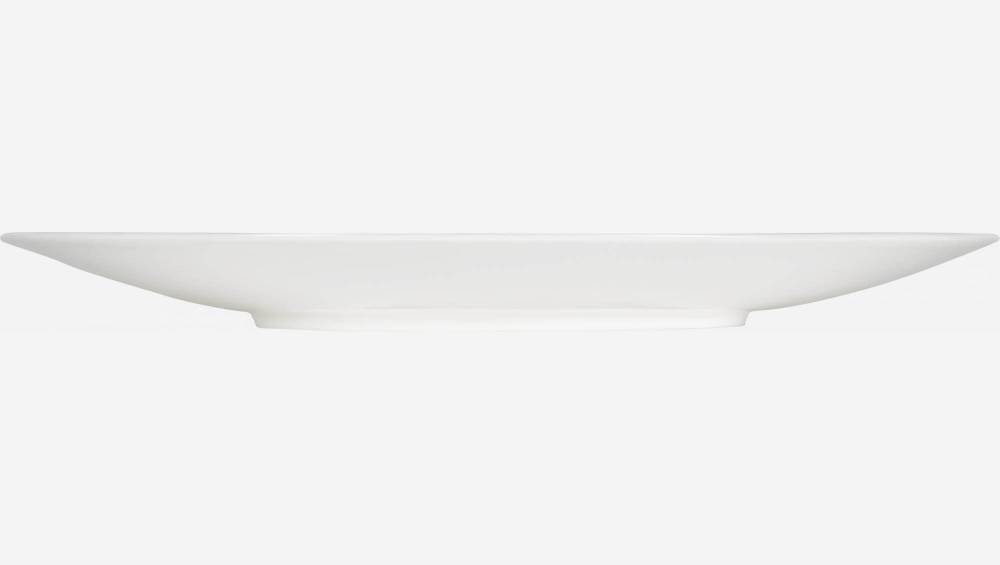 Prato raso de porcelana - 27 cm - Branco