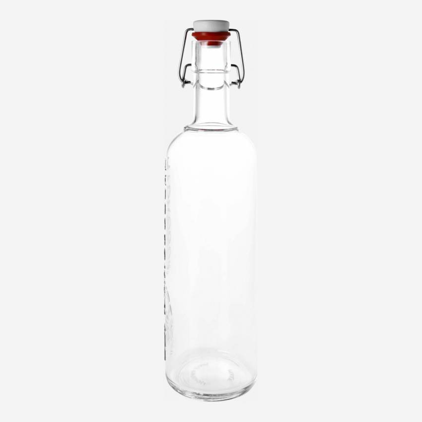 Flasche mit Deckel, 8,5 cm, aus Glas
