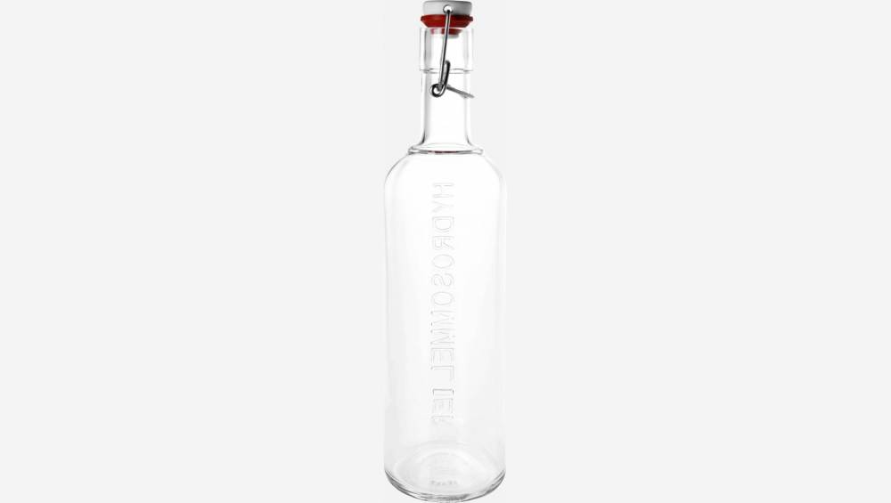 Flasche mit Deckel, 8,5 cm, aus Glas