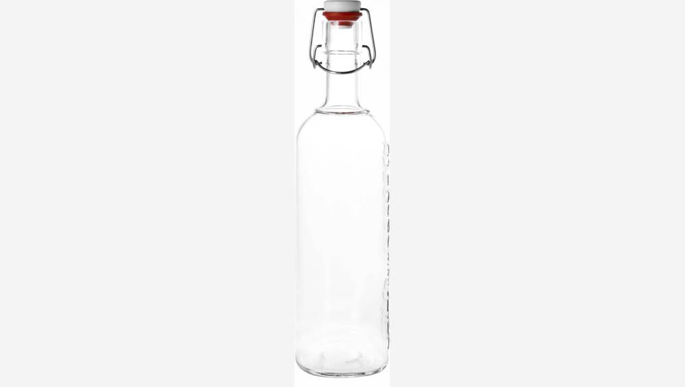 Bouteille avec bouchon clipsable 8,5cm en verre