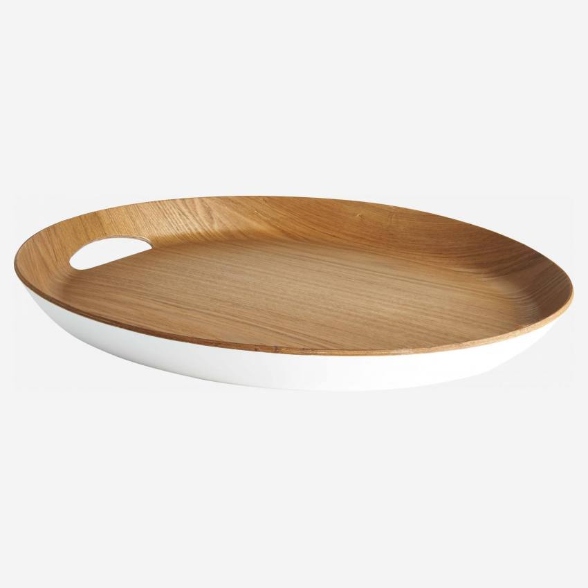 Bandeja oval de madeira - 46 cm