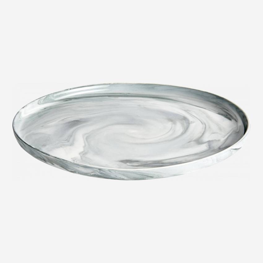 Prato raso de porcelana - 24,5 cm - Cinzento