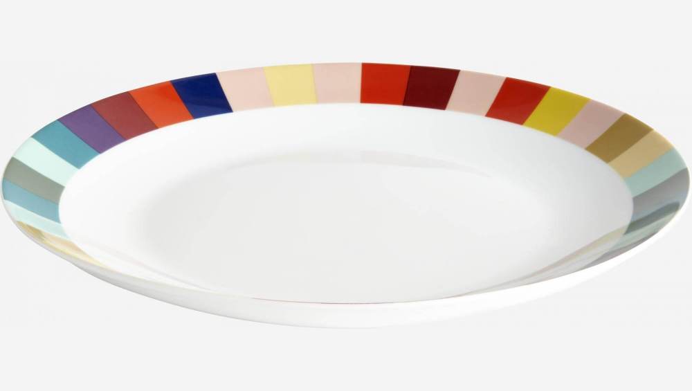 Set van 4 platte borden van porselein – 27 cm – Meerkleurig