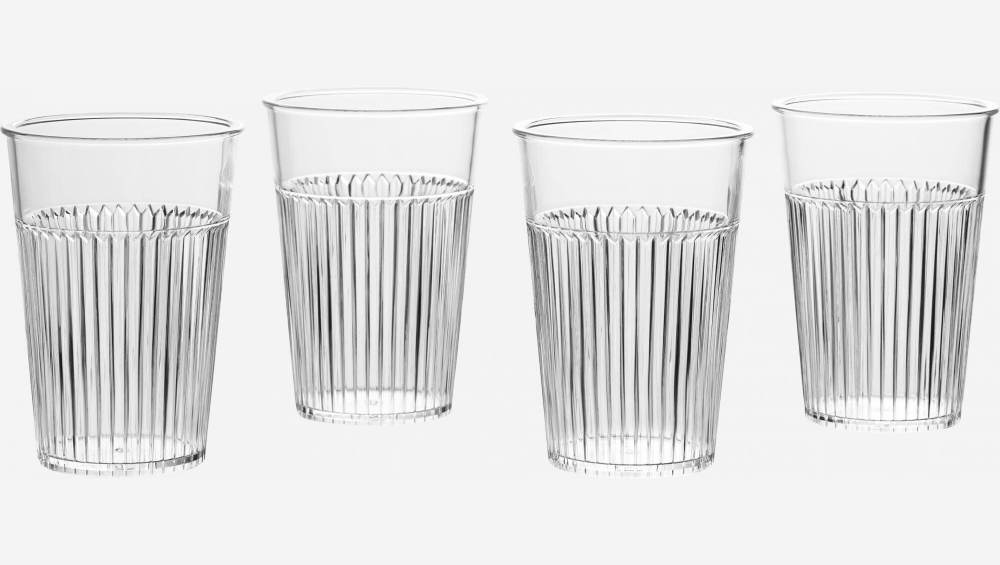 Set de 4 vasos transparentes