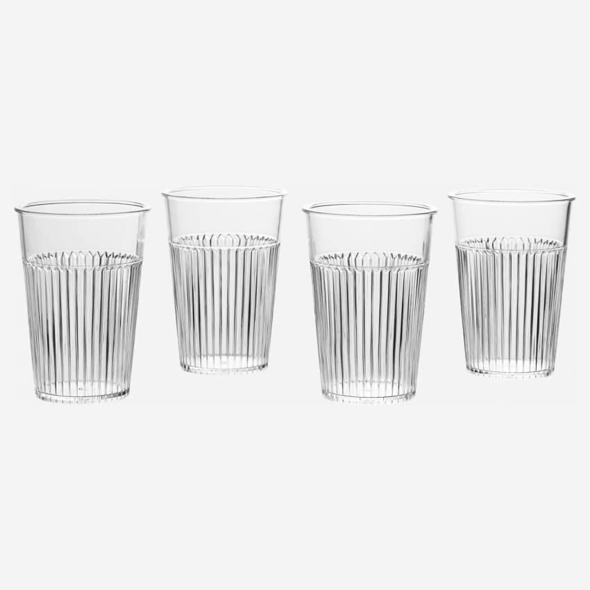 Set de 4 vasos transparentes