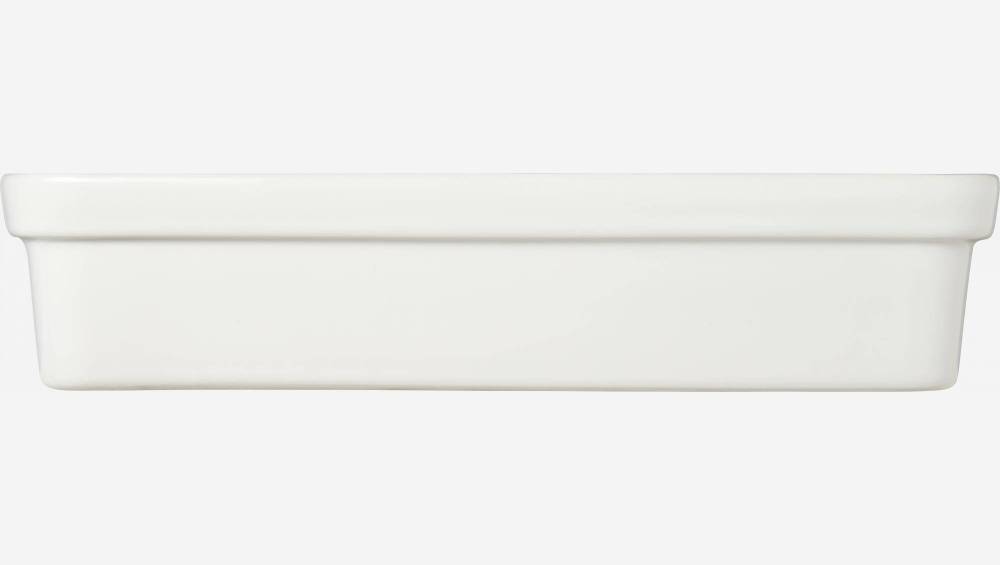 Pirofila rettangolare da forno 27x17 cm in maiolica bianca