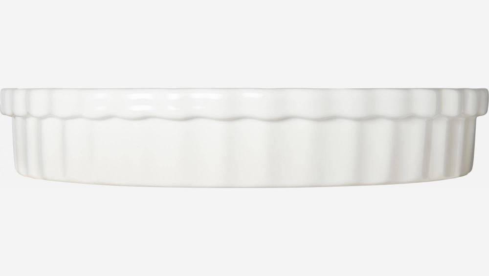 Plat à tarte de 28cm en faïence  blanche