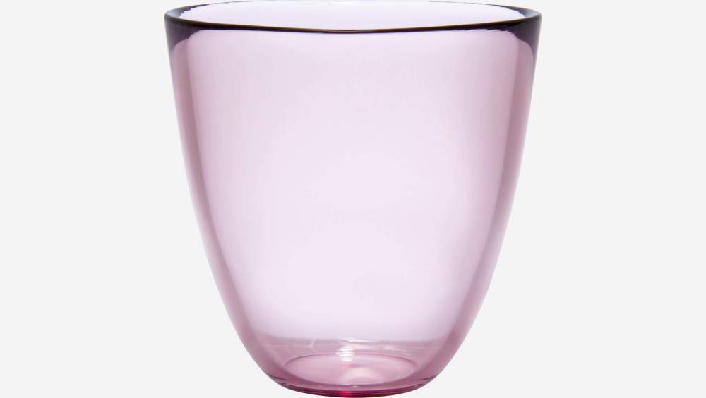 Copo de vidro soprado - 10 cm - Rosa claro