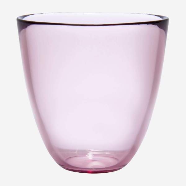Copo de vidro soprado - 10 cm - Rosa claro