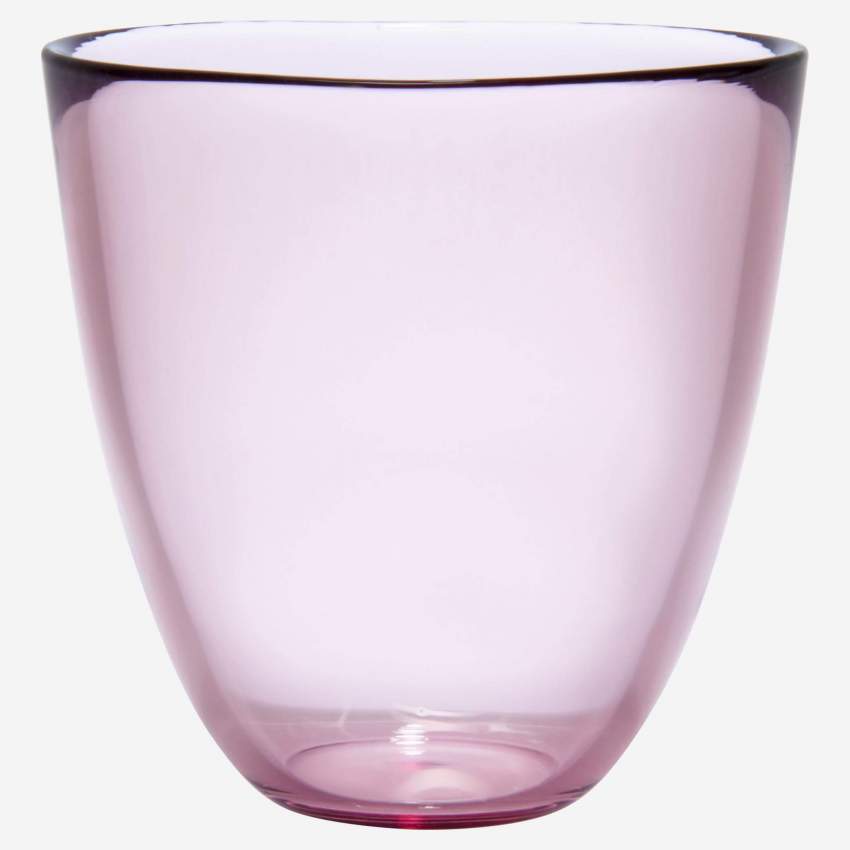 Gobelet 10cm en verre soufflé bouche rose clair