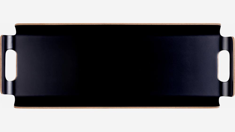 Rechteckiges Tablett aus Holz, 50x20 cm, schwarz