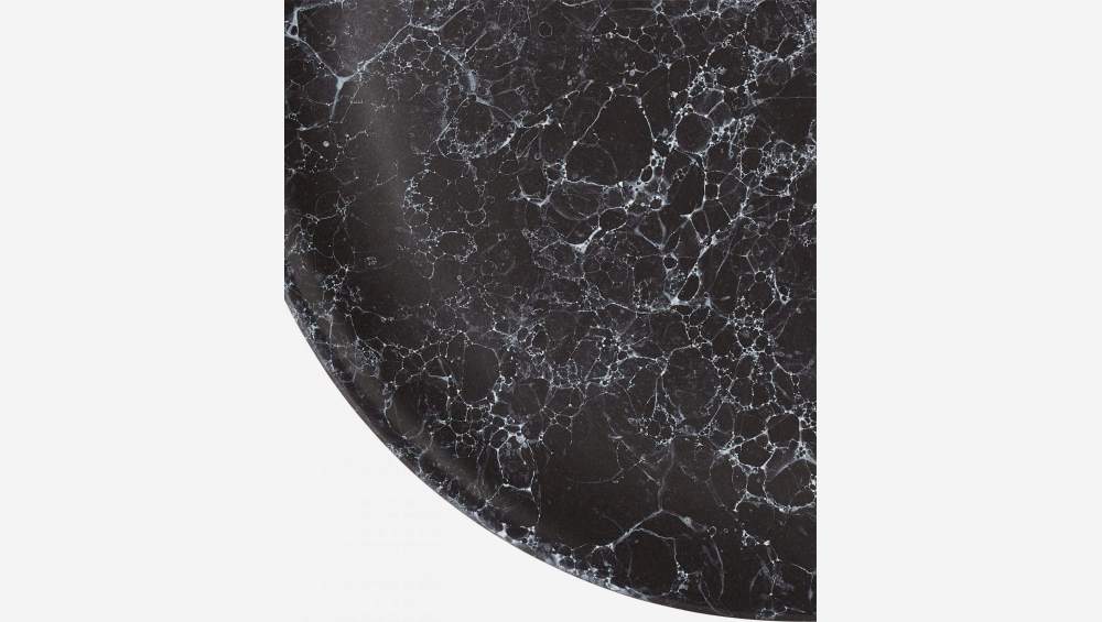 Flacher Teller 28 cm aus Sandstein, schwarz