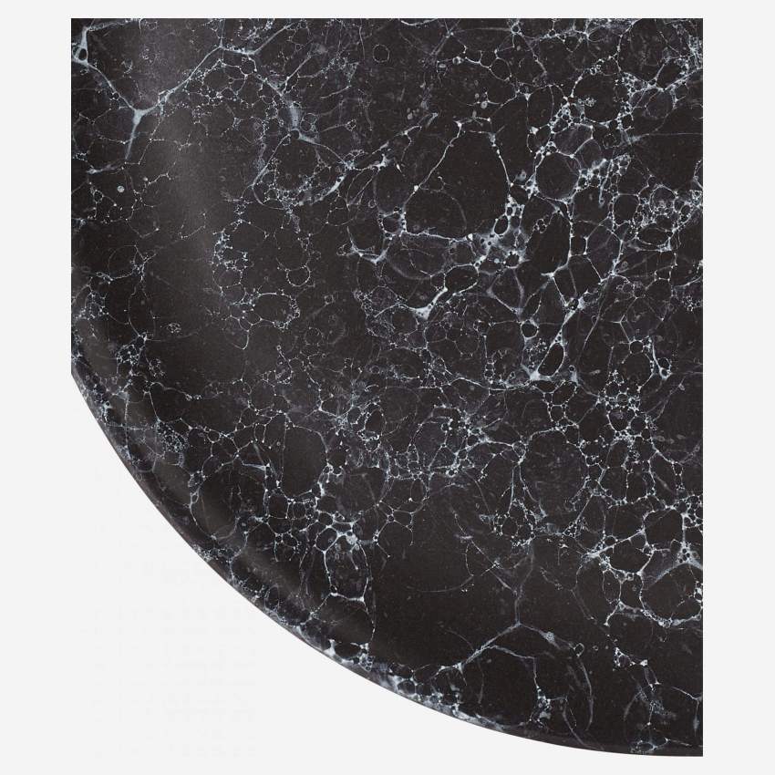 Flacher Teller 28 cm aus Sandstein, schwarz
