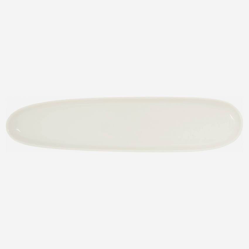 Prato de porcelana oblongo - 34 cm - Branco