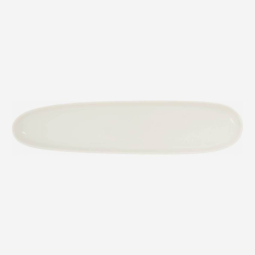 Bandeja alargada  34 cm - Porcelana - Blanco