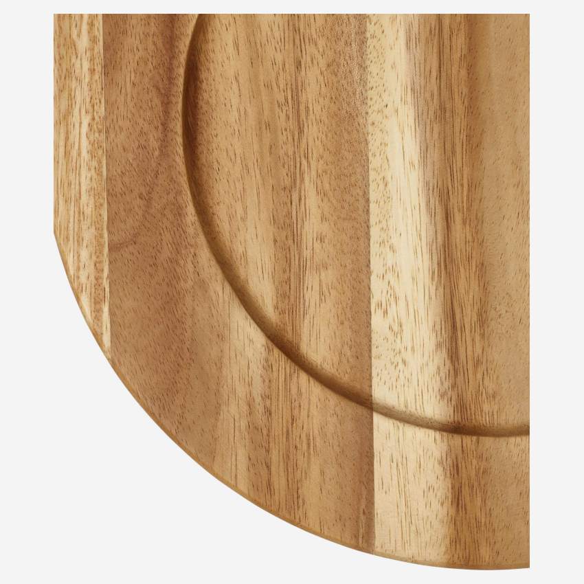 Prato de apresentação em madeira de acácia - 33 cm