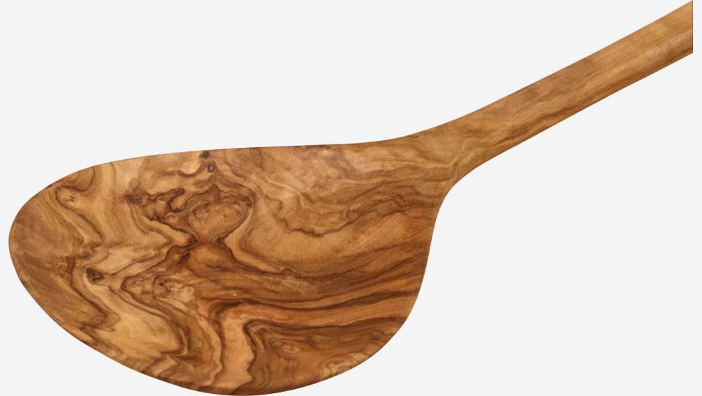 Cucchiaio piatto in legno d'ulivo