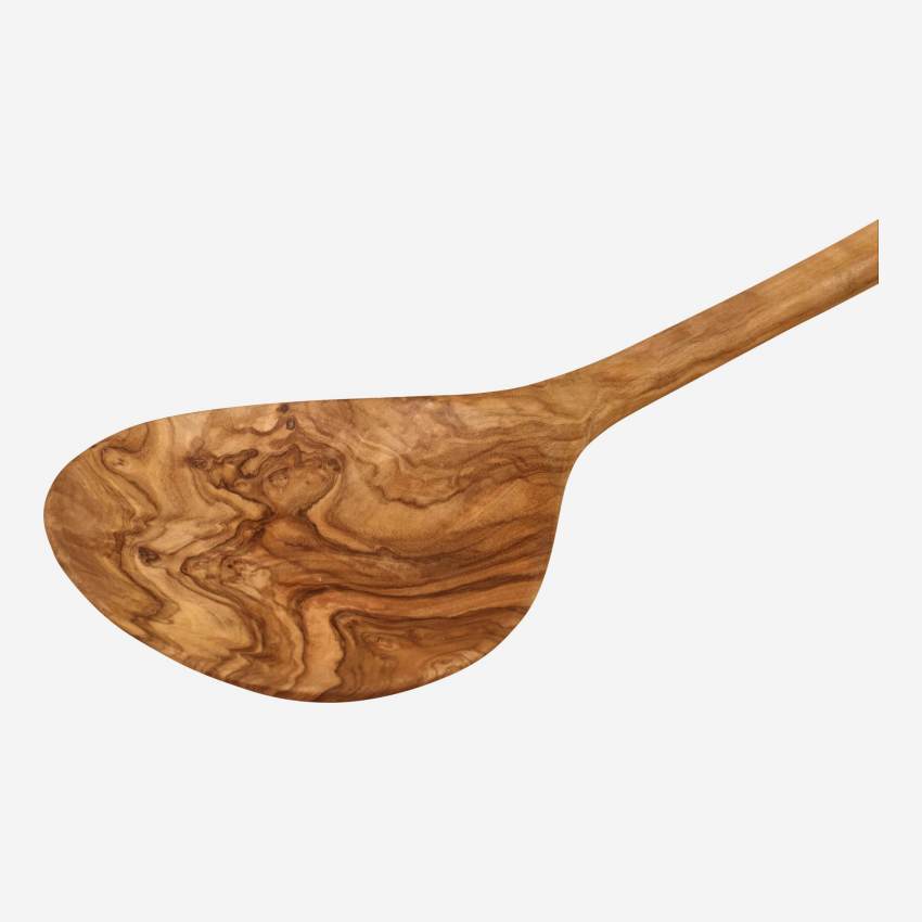 Cucchiaio piatto in legno d'ulivo