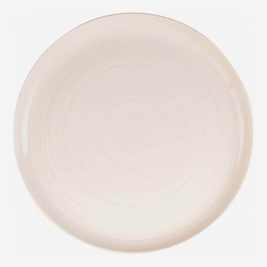 Assiette plate en porcelaine - 27cm - Crème