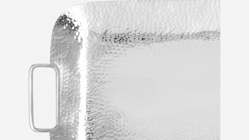 Vassoio rettangolare in acciaio inox - 60 x 28 cm - Argento
