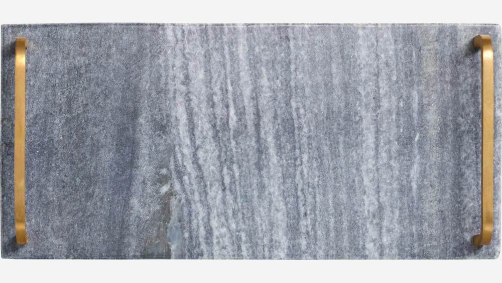 Vassoio rettangolare in marmo - Grigio - 40x18 cm