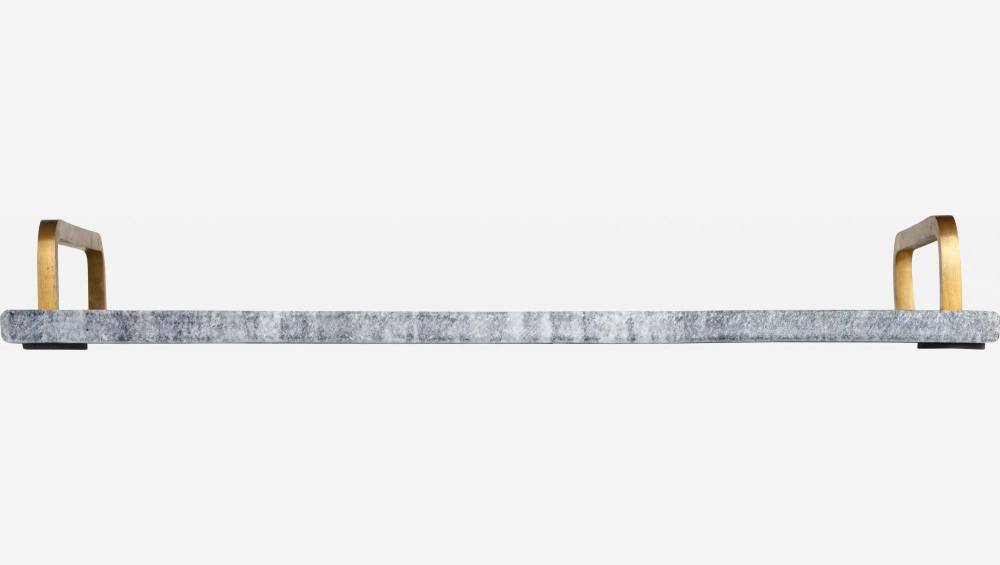 Vassoio rettangolare in marmo - Grigio - 40x18 cm