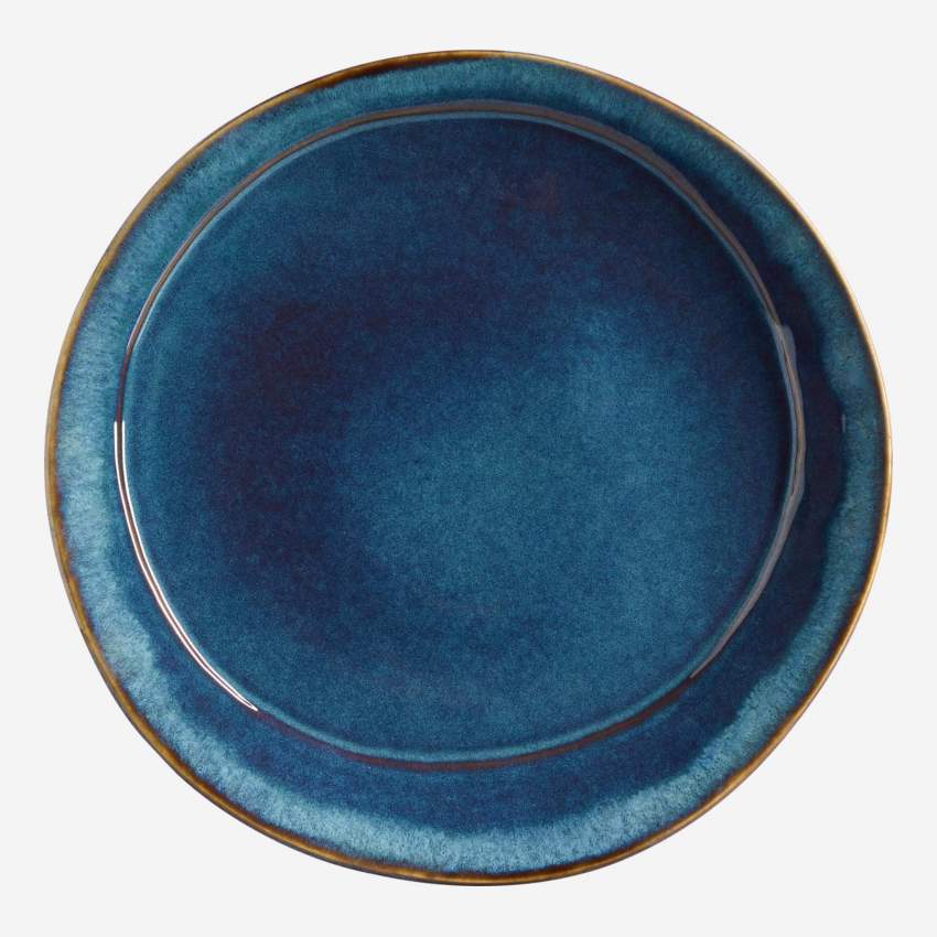 Oprah - Assiette Plate en Grès - 27 cm - Bleu - Habitat