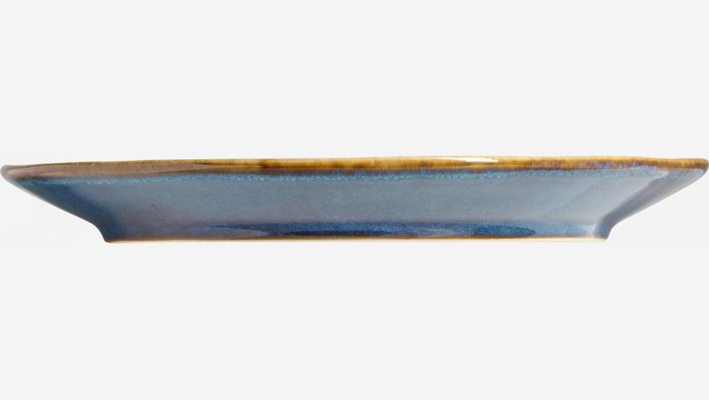Prato raso em grés - 27 cm - Azul