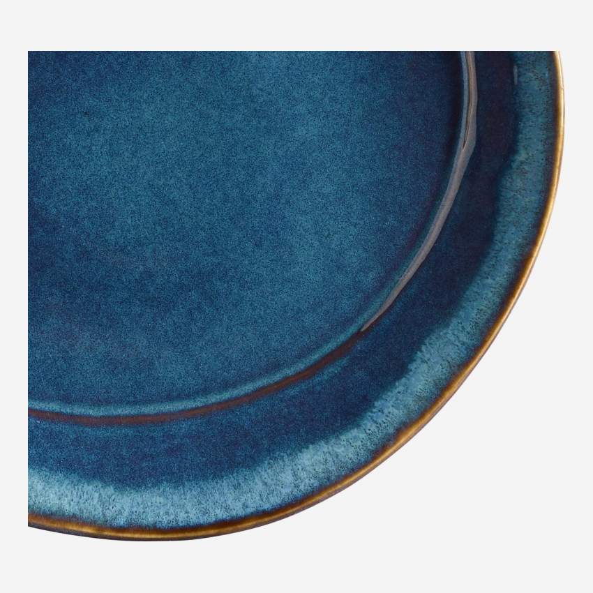 Piatto piano in arenaria - 27 cm - Blu