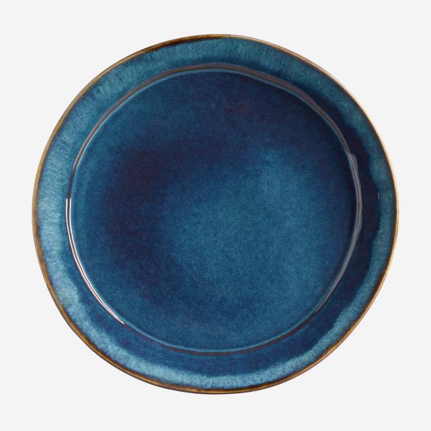 Dessertteller aus Sandstein - 22 cm - Blau