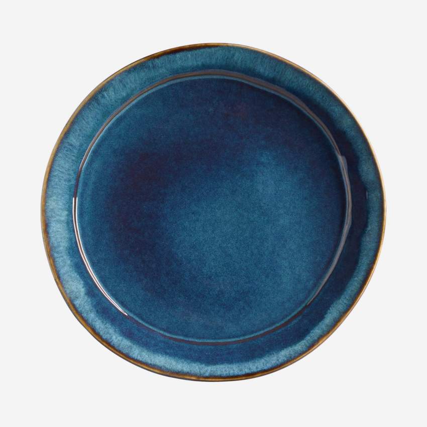 Dessertteller aus Sandstein - 22 cm - Blau