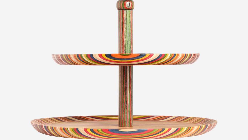 Expositor de bolo em madeira de Pakka - 2 prateleiras - Multicolor