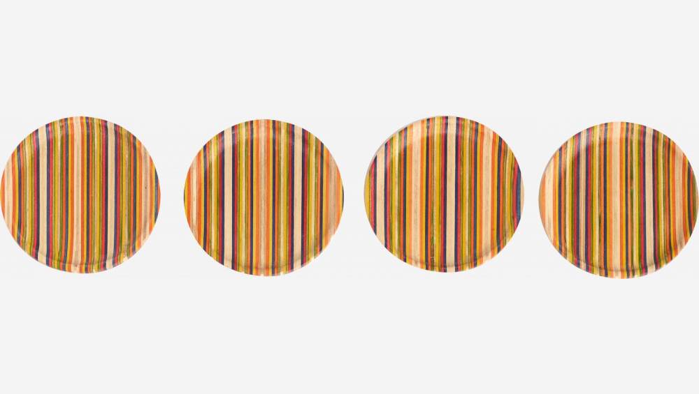 Set di 4 sottobicchieri in legno - Multicolor