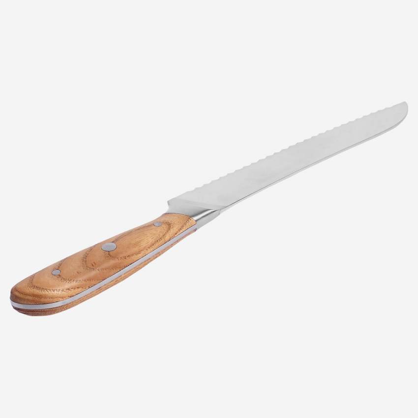 Cuchillo de pan con mango de madera
