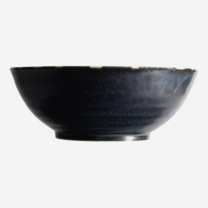 Schale aus Porzellan - Marineblau mit weißen Punkten - 17,5 cm