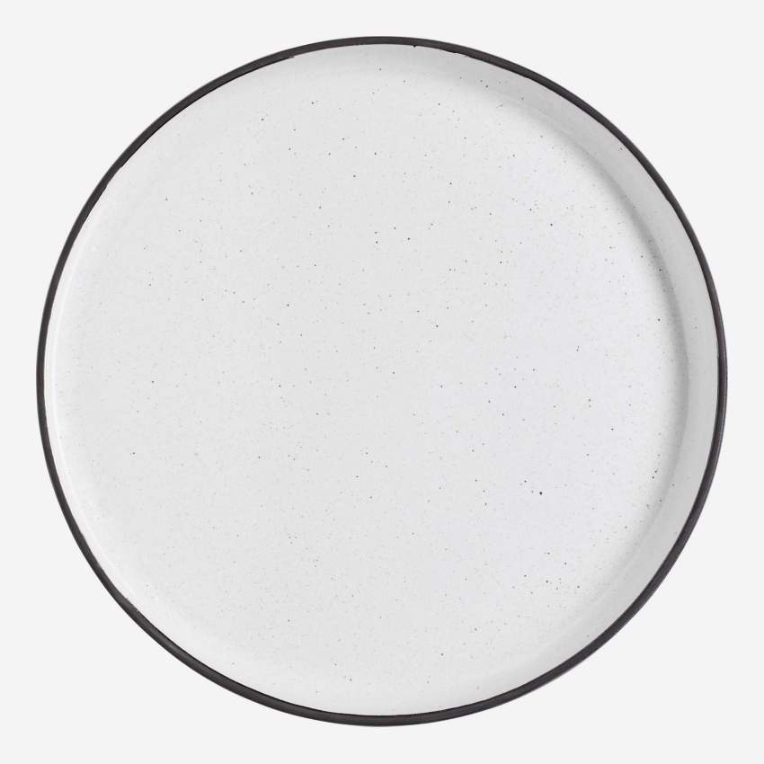 Prato raso em grés - 27,5 cm - Branco